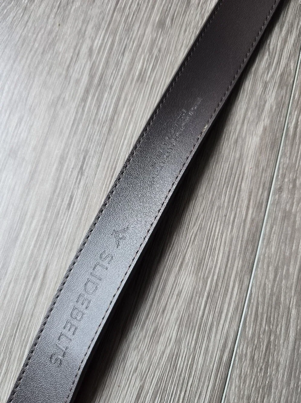 SlideBelts Brown Leather Ratchet Belt Adjustable No Hole Gunmetal Buckle Men's